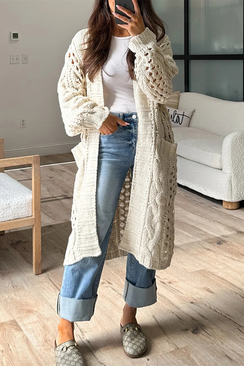 Bohonini Casual Solid Color Pocket Cardigan for Everyday Wear