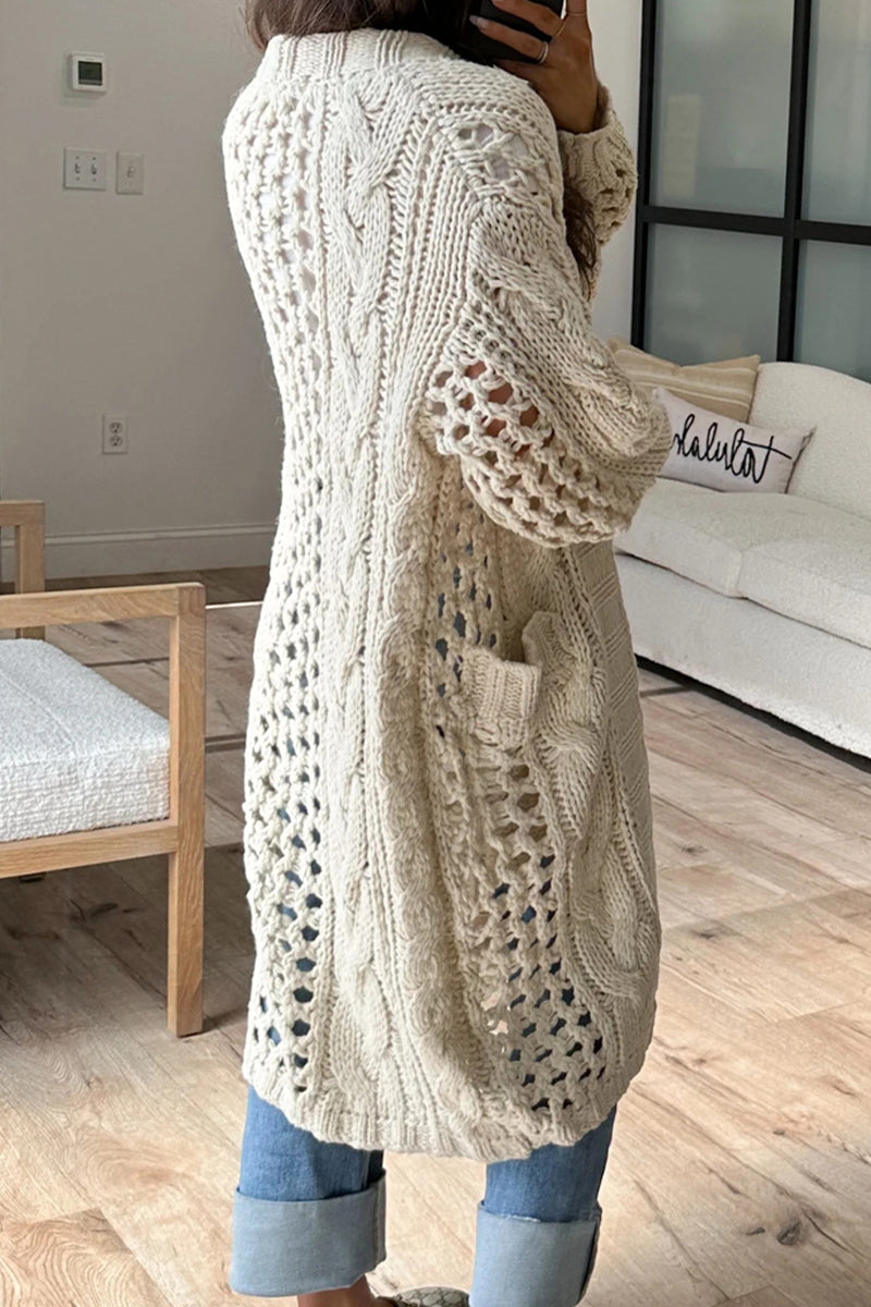 Bohonini Casual Solid Color Pocket Cardigan for Everyday Wear