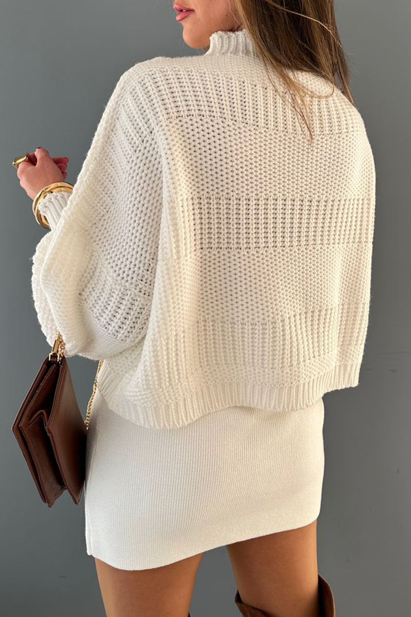 Florcoo Solid Color Turtleneck Sweater for Everyday Style