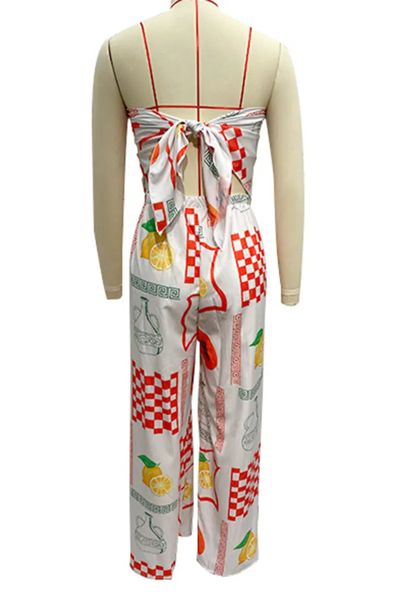 Sexy Daily Graffiti Print Knotted Strapless Sleeveless Two Pieces(7 Colors) Fashionpara