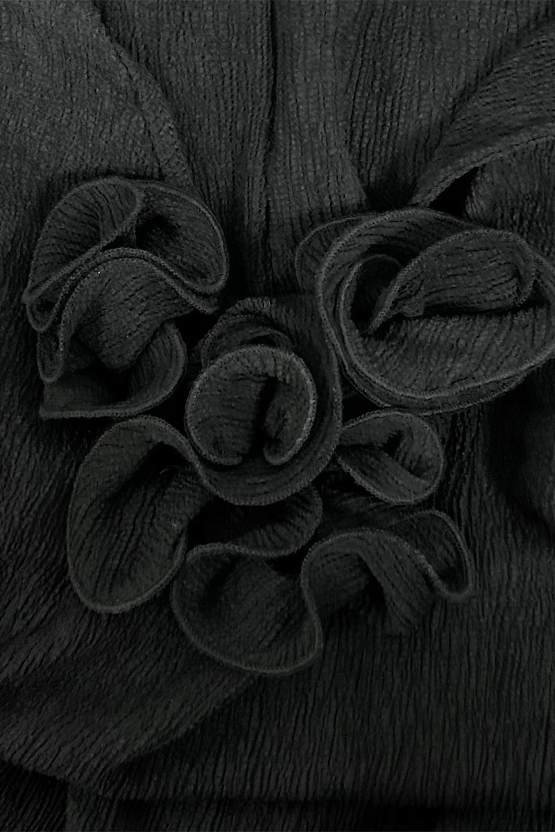 Sexy Slit Flower Shape V Neck Long Sleeve Dresses