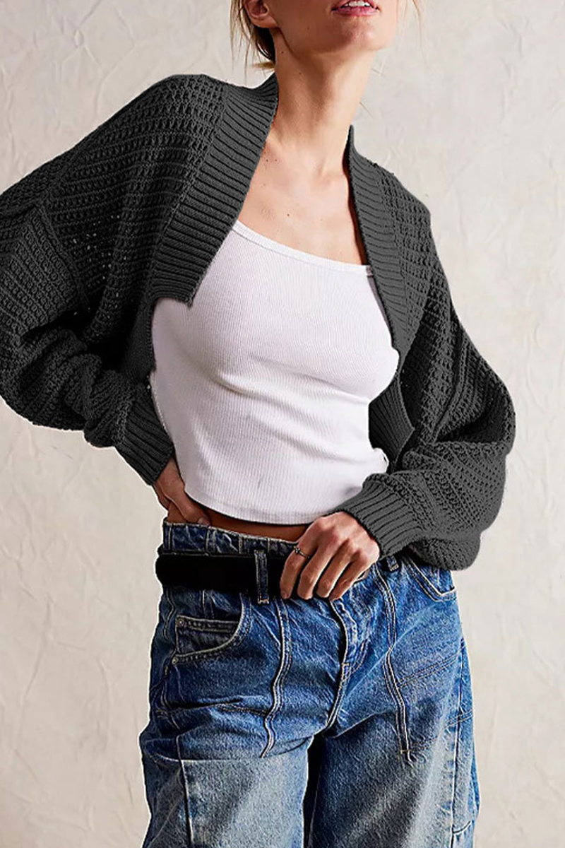 Bohonini Casual Solid Color Woven Cardigan for Everyday Wear