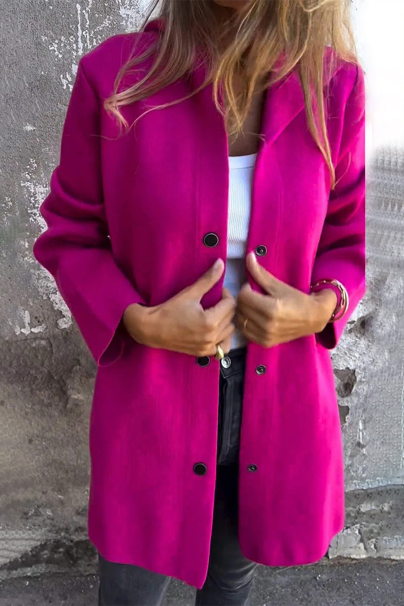 Bohonini Casual Solid Color Blazer with Pocket Buttons