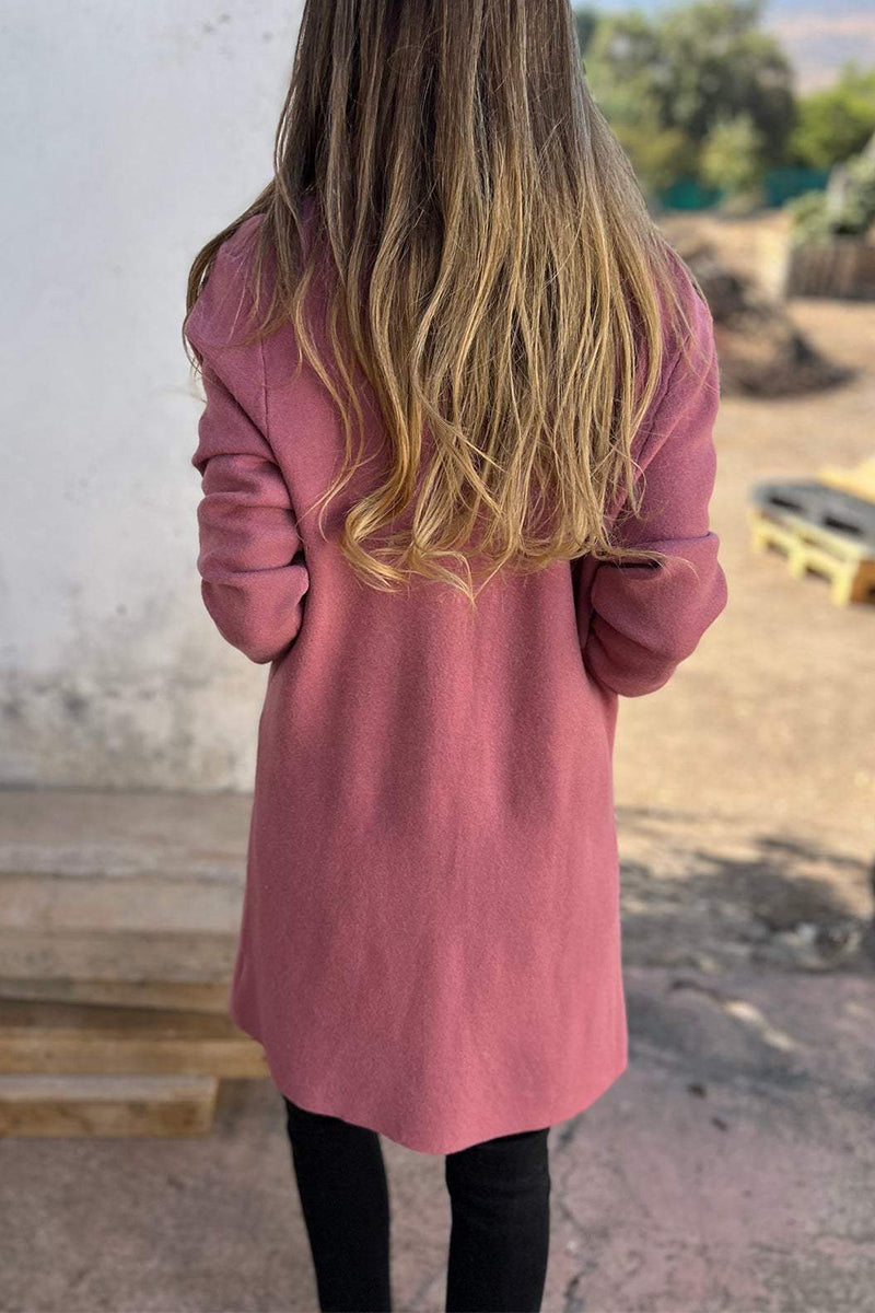 Bohonini Casual Solid Color Pocket Turndown Collar Coat