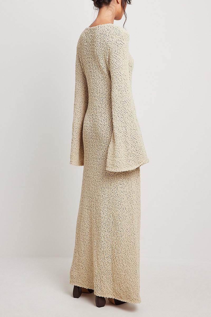 Sexy Solid Color Hollow Out O Neck Dresses - Fashionpara