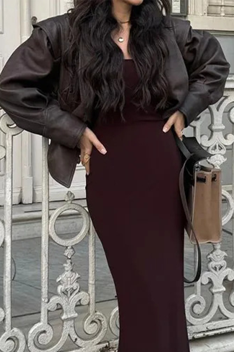 Stylish Turndown Collar Casual Patchwork Outerwear Jacket