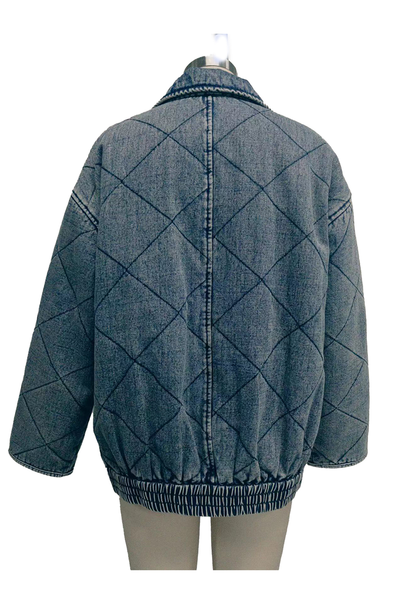 Bohonini Casual Distressed Zipper Collar Blazer Jacket