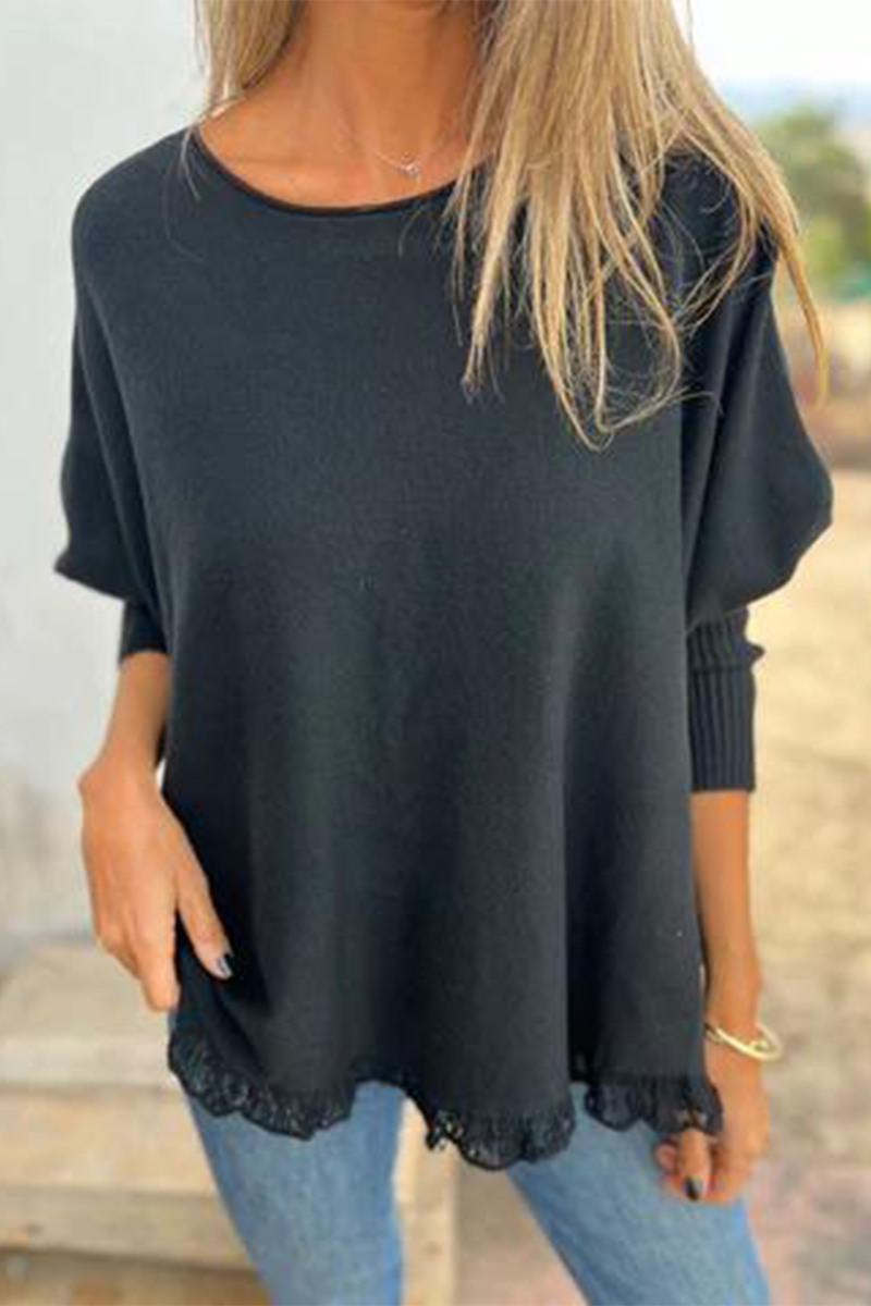 Florcoo Casual Selvedge O Neck Sweater in 8 Colors