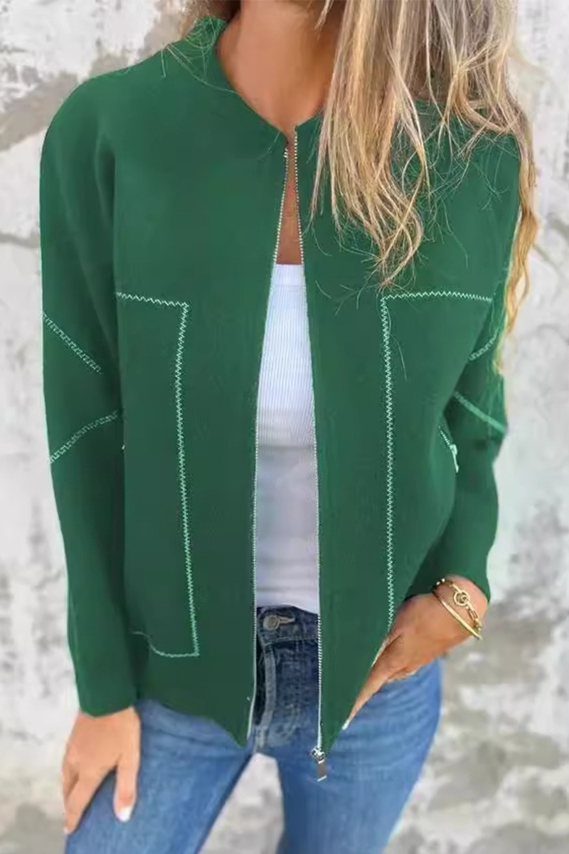 Bohonini Solid Color Zipper Pocket Blazer for Casual Style