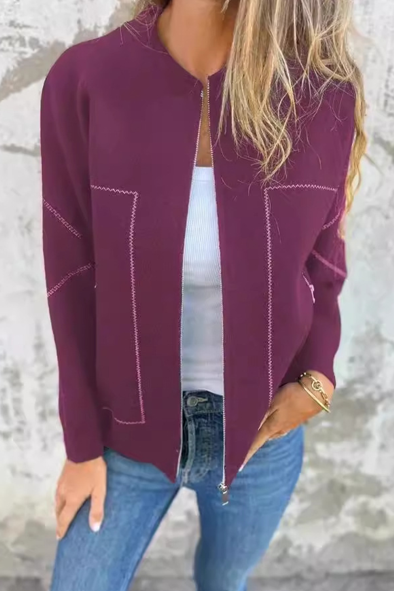 Bohonini Solid Color Zipper Pocket Blazer for Casual Style