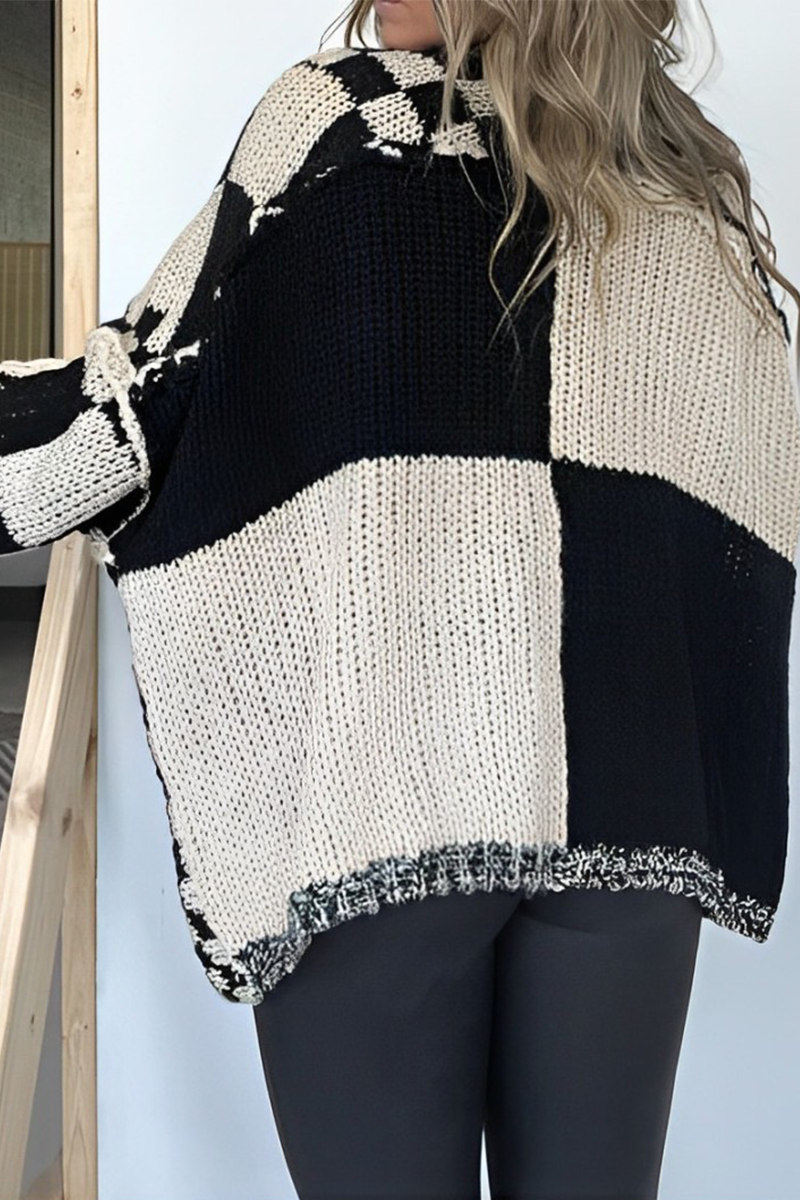 Bohonini Casual Plaid V Neck Knitted Jacket in 3 Colors