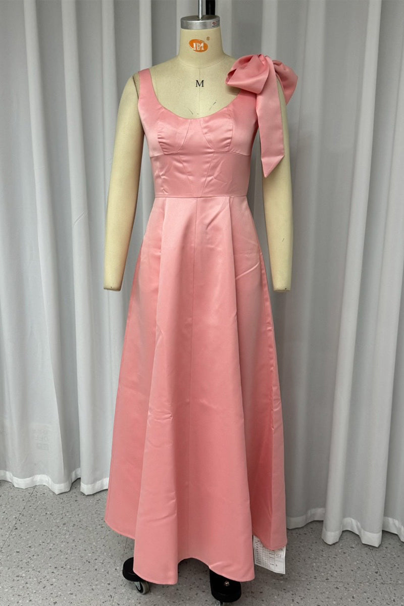 Sexy Solid Color Lace Up U Neck Evening Dresses - Fashionpara