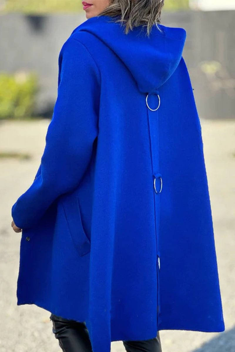 Hooded Casual Daily Outerwear with Pocket Buttons - 8 Colors