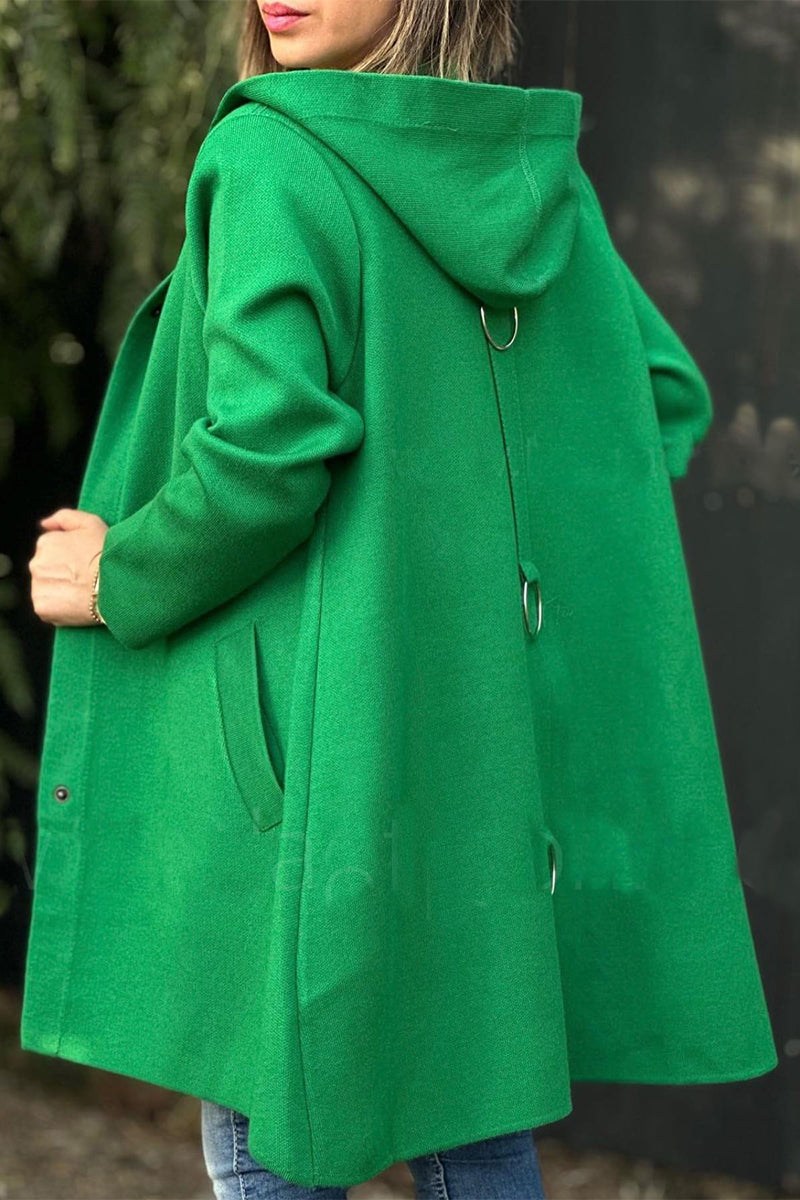 Hooded Casual Daily Outerwear with Pocket Buttons - 8 Colors