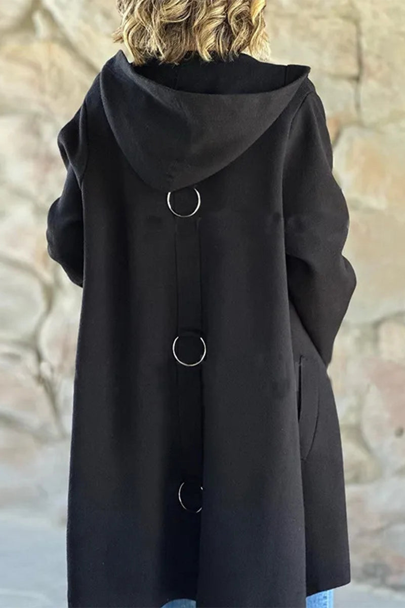 Hooded Casual Daily Outerwear with Pocket Buttons - 8 Colors