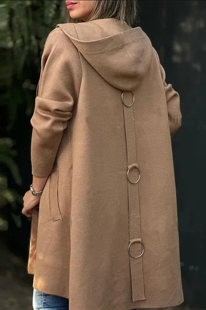 Hooded Casual Daily Outerwear with Pocket Buttons - 8 Colors