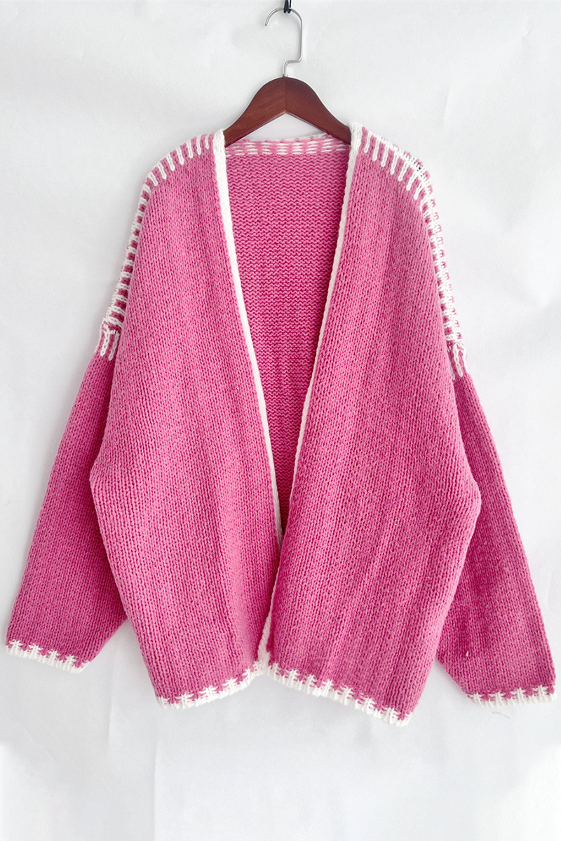 Bohonini Casual Knit Jacket with Color Contrast Design