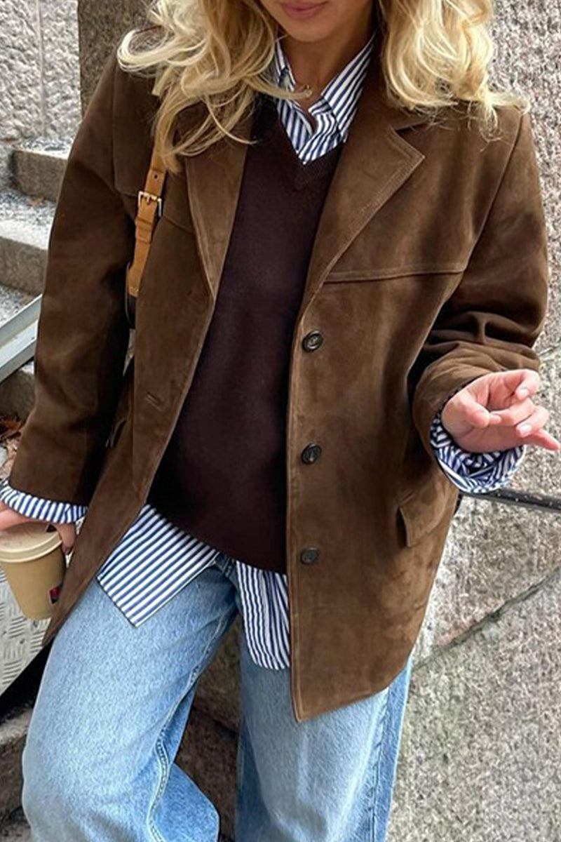 Bohonini Casual Button-Up Turndown Collar Outerwear Jacket