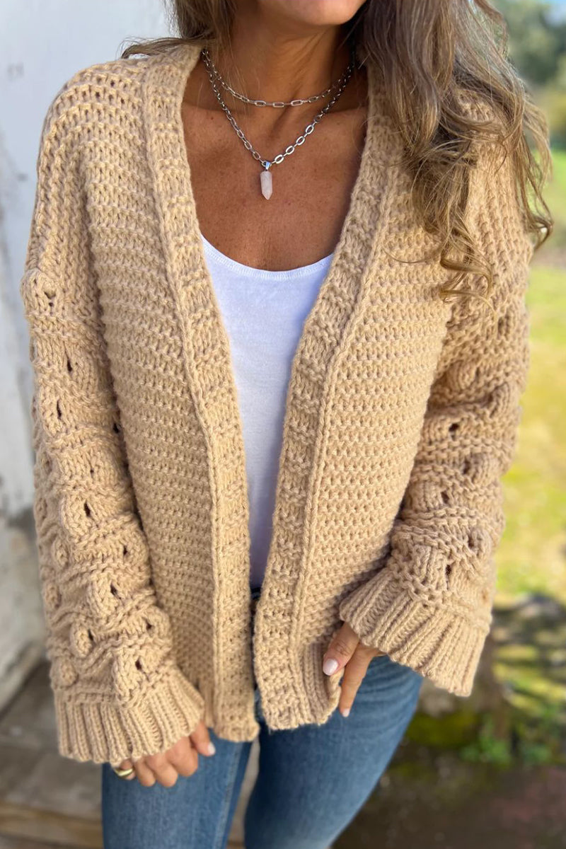 Versatile V Neck Knitted Jacket in Solid Colors for All Occasions