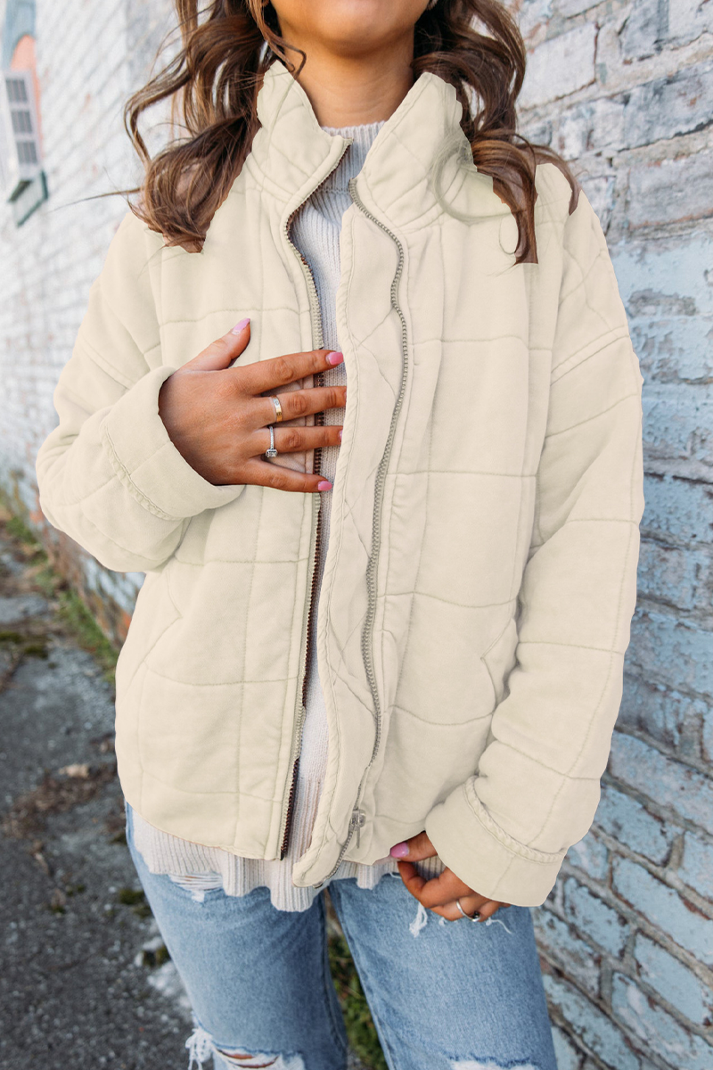 Casual Patchwork Zipper Jacket with Mandarin Collar - 8 Colors