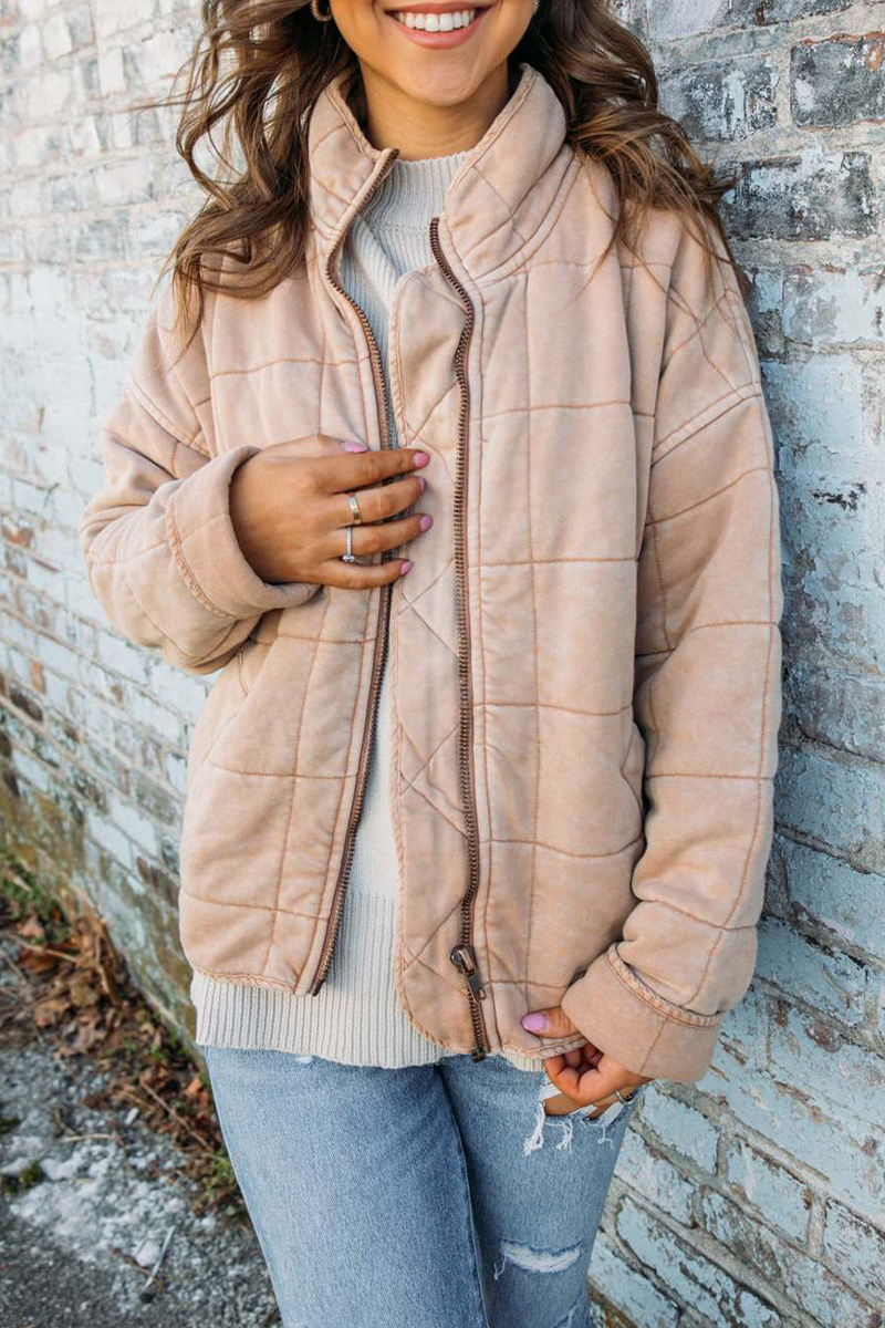 Casual Patchwork Zipper Jacket with Mandarin Collar - 8 Colors