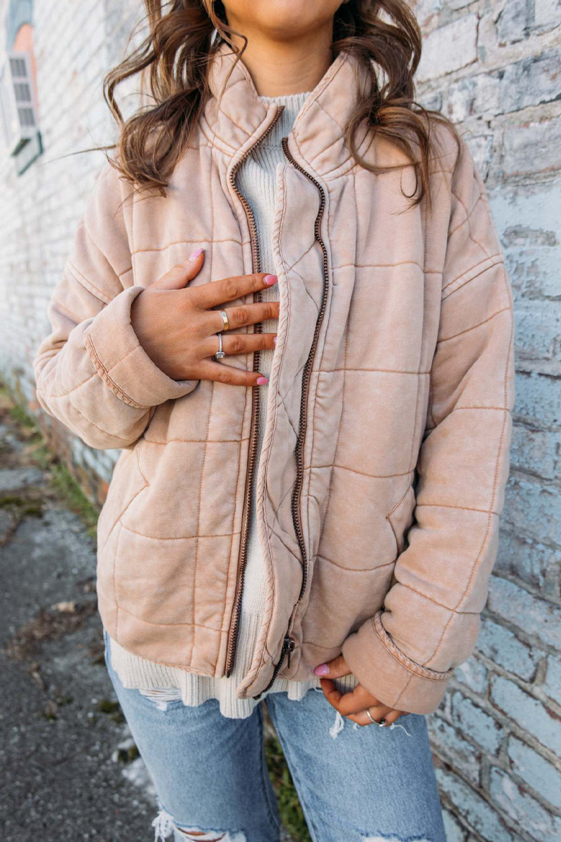 Casual Patchwork Zipper Jacket with Mandarin Collar - 8 Colors