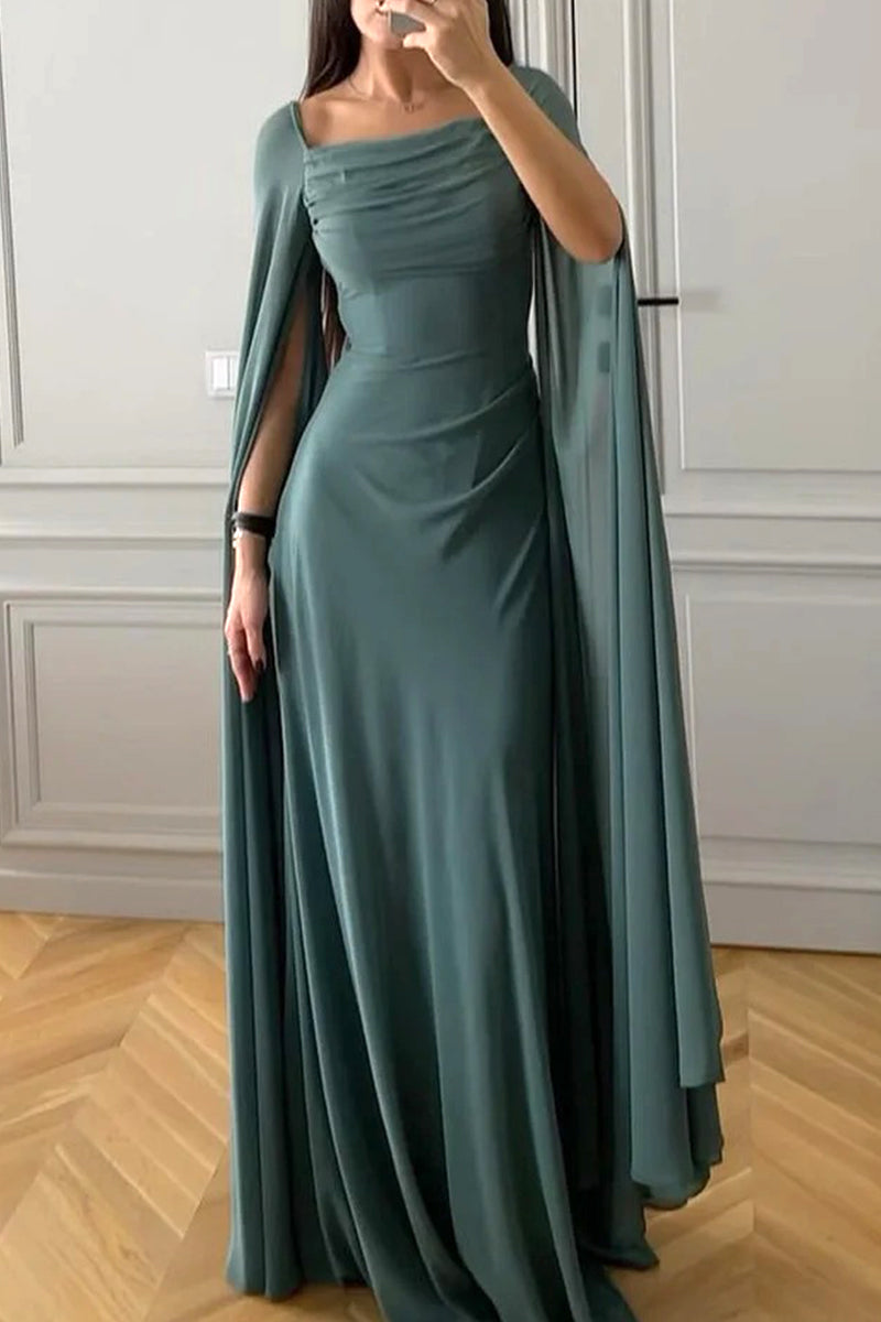 Sexy Slit Square Neck Evening Dresses - Fashionpara