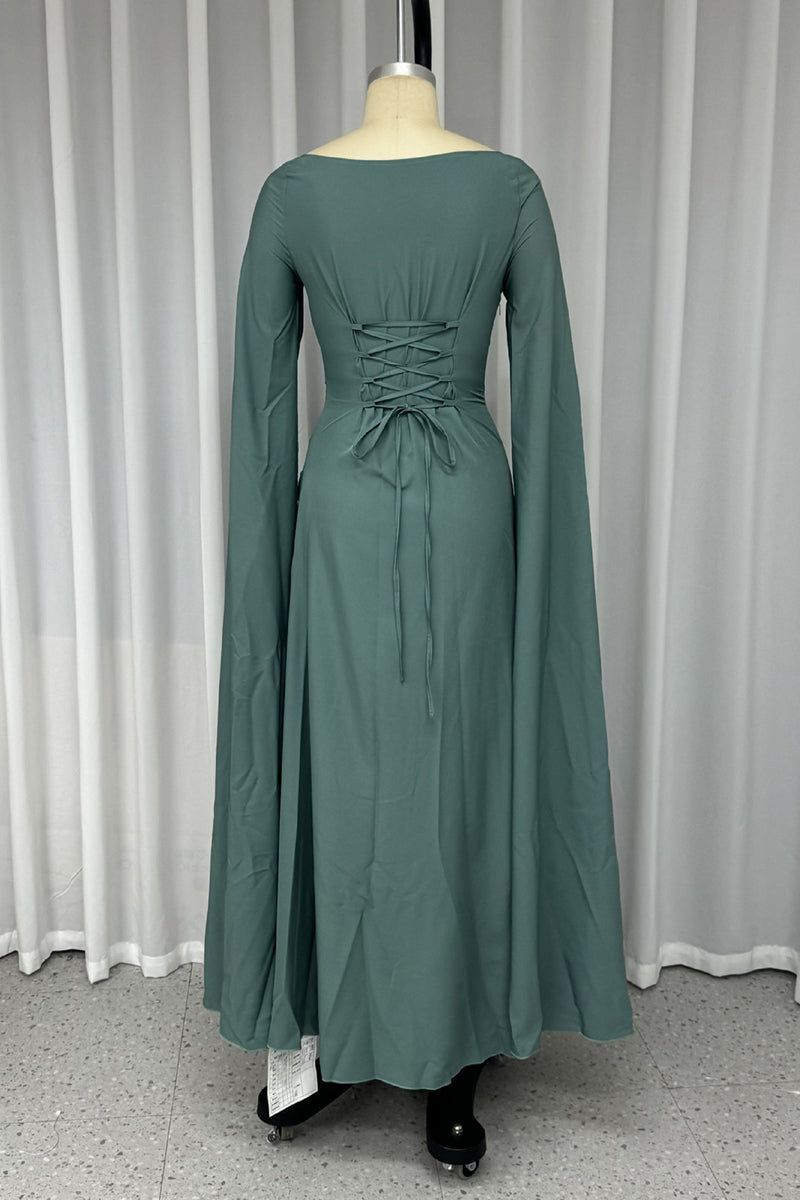 Sexy Slit Square Neck Evening Dresses - Fashionpara