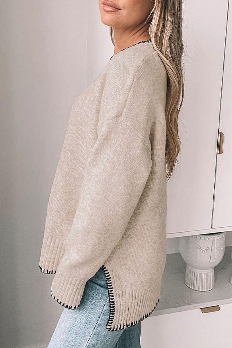 Bohonini Casual Patchwork O-Neck Sweater in 3 Colors