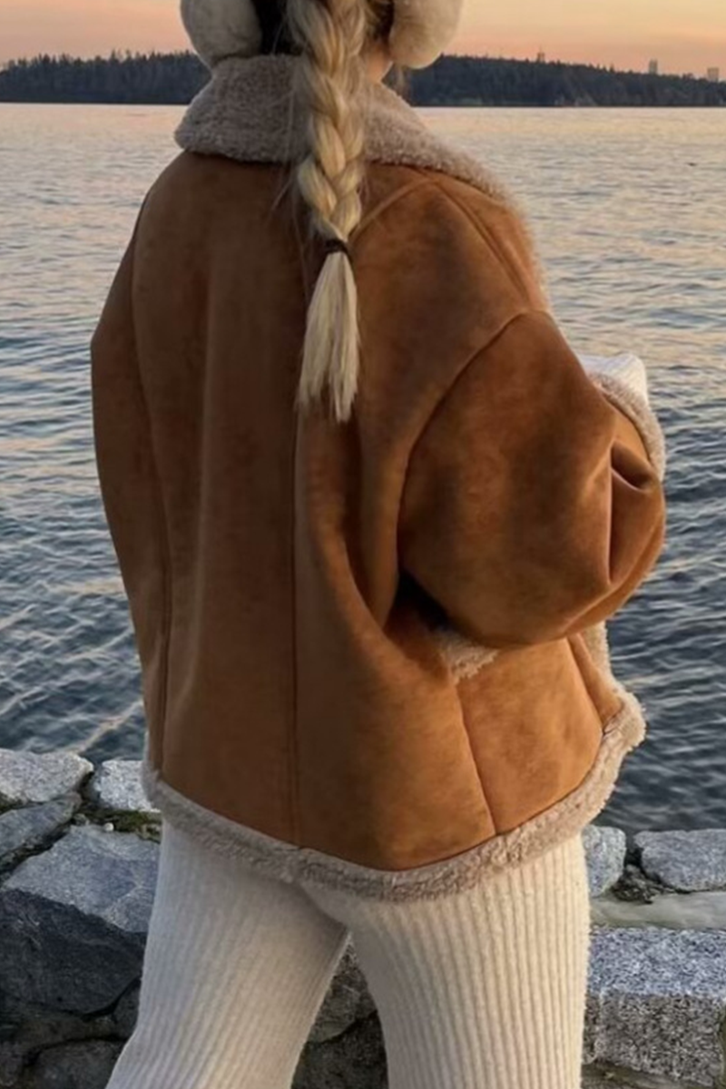 Stylish Casual Blazer with Pocket and Turndown Collar