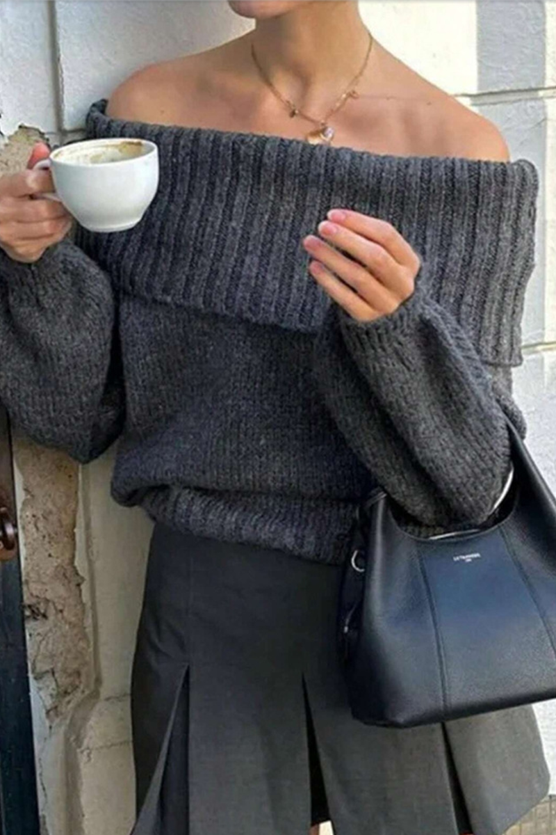 Flornana Off Shoulder Weave Sweater for Effortless Style