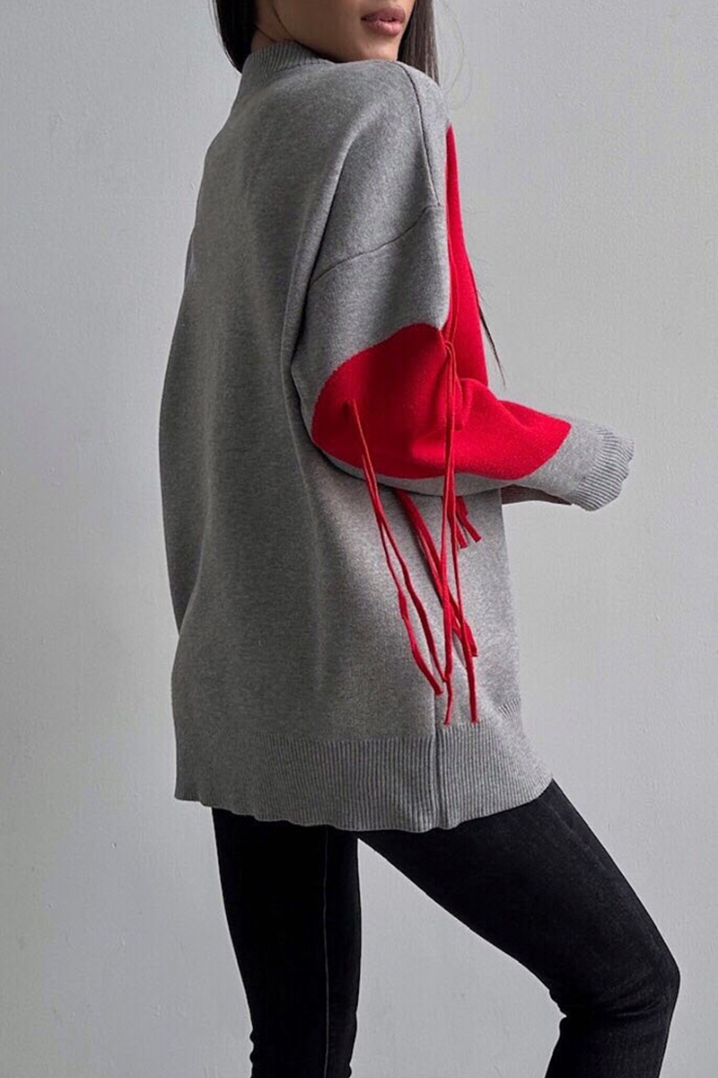 Florcoo Heart Shaped Fringed Trim Sweater in 5 Colors