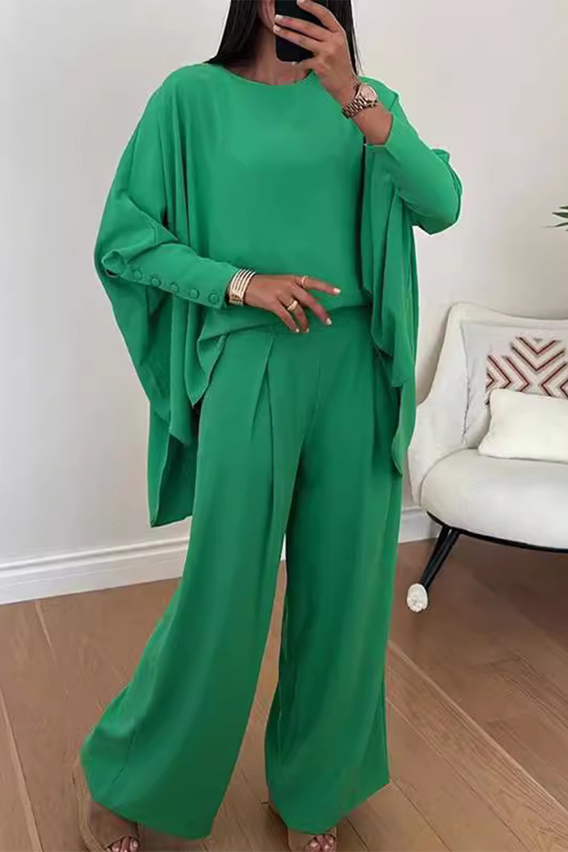 Casual Street Slit O Neck Long Sleeve Two Pieces(3 Colors) - Fashionpara