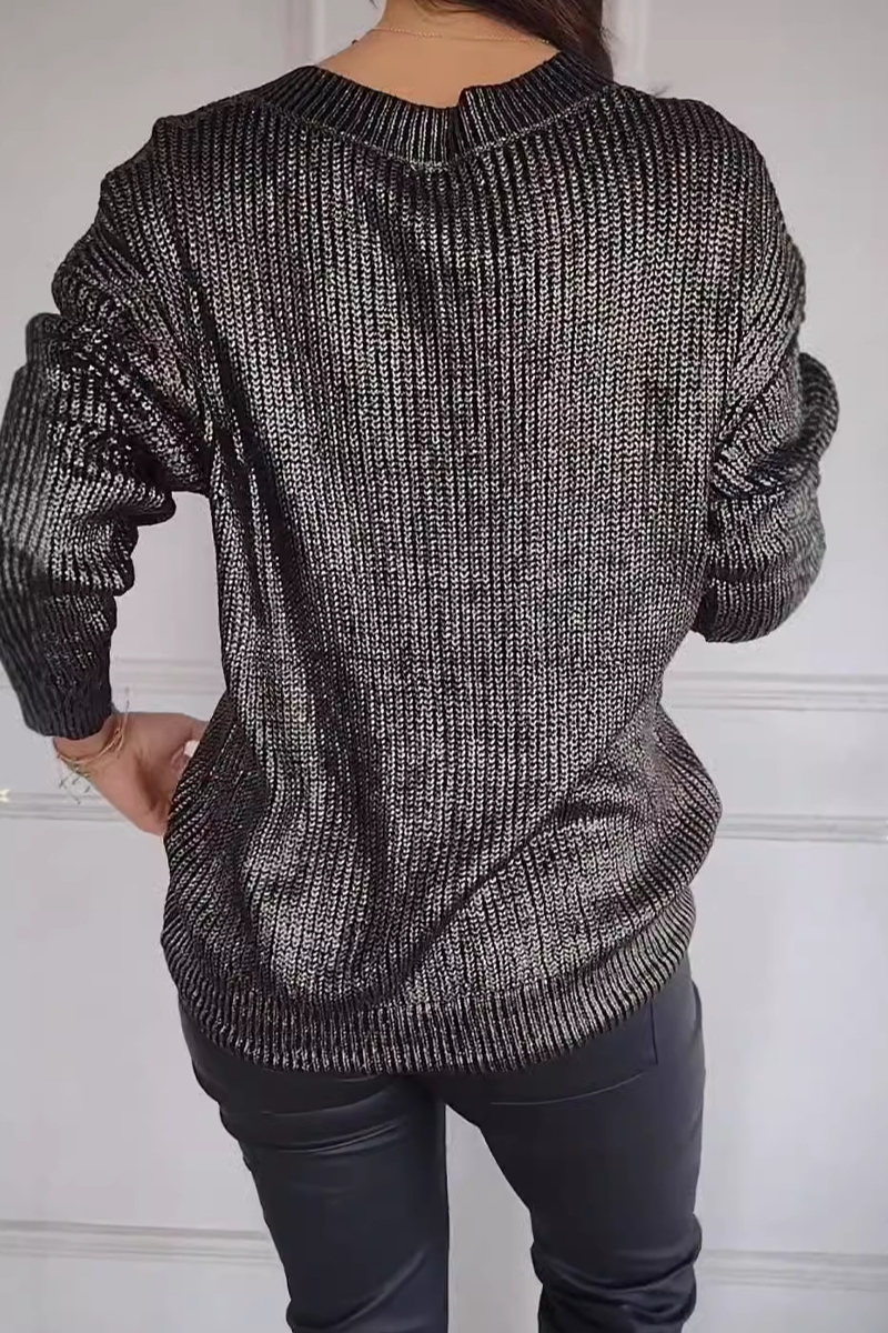 Flornana Casual V Neck Patchwork Sweater in 5 Colors