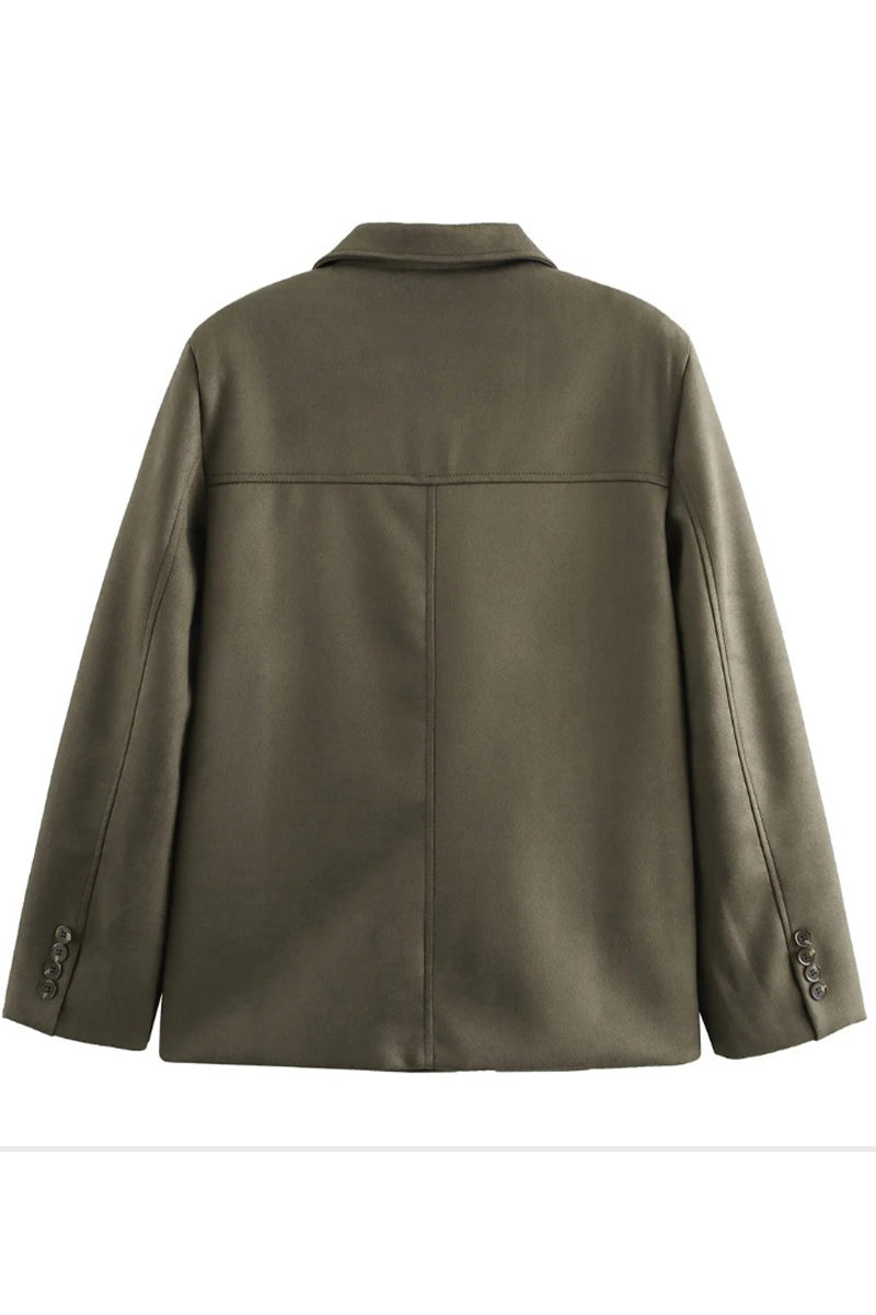 Bohonini Casual Button-Up Turndown Collar Outerwear Jacket