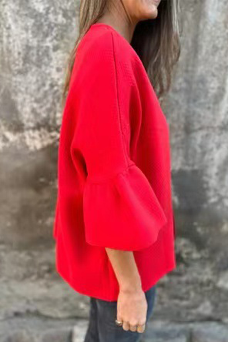 Bohonini Casual Solid Color Ruffle Blazer for Everyday Wear