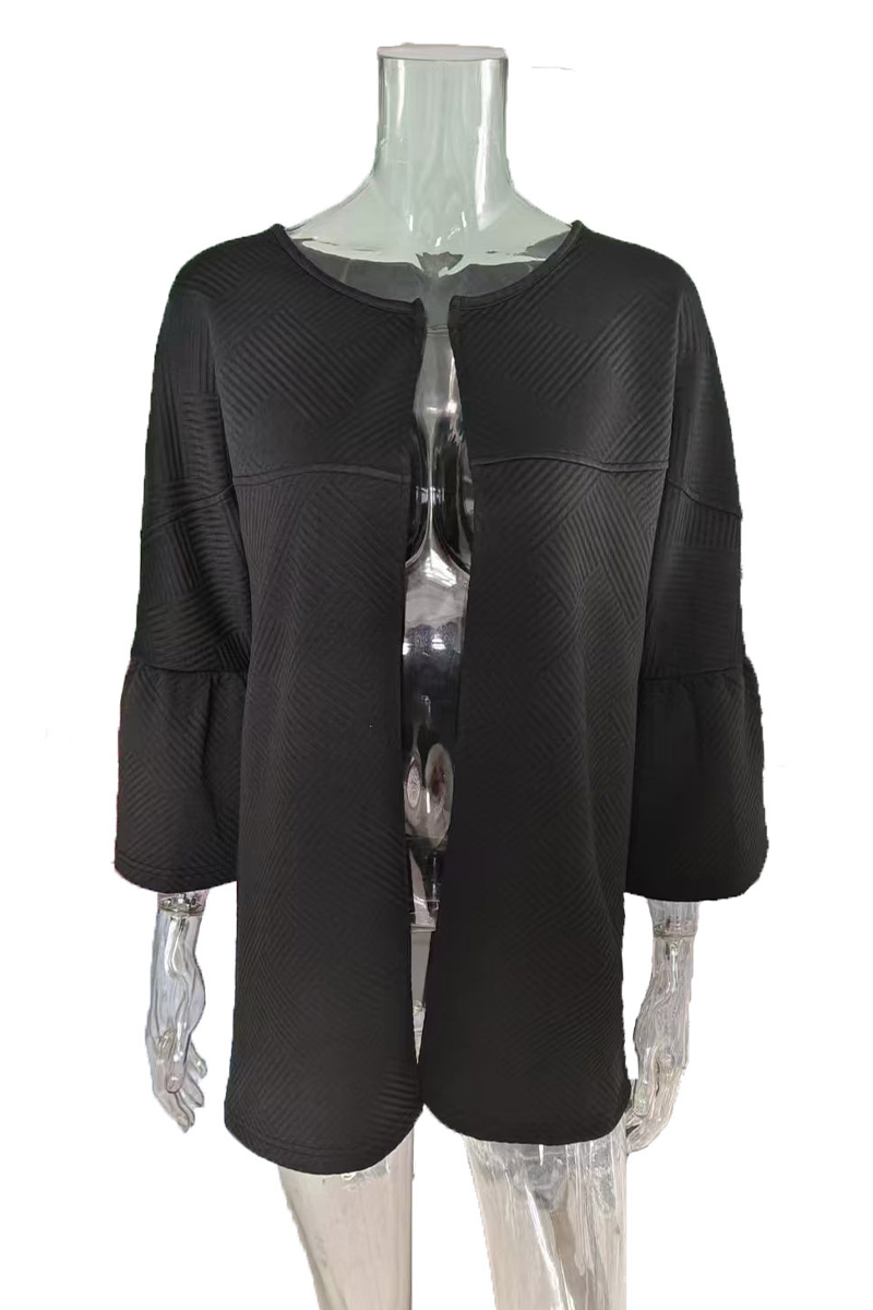 Bohonini Casual Solid Color Ruffle Blazer for Everyday Wear