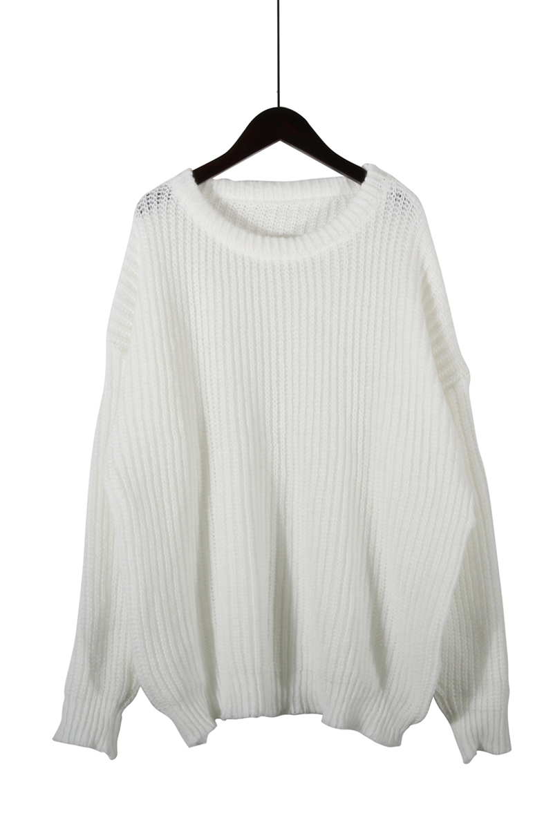 Flornana Casual Solid Color O-Neck Sweater for Everyday Wear