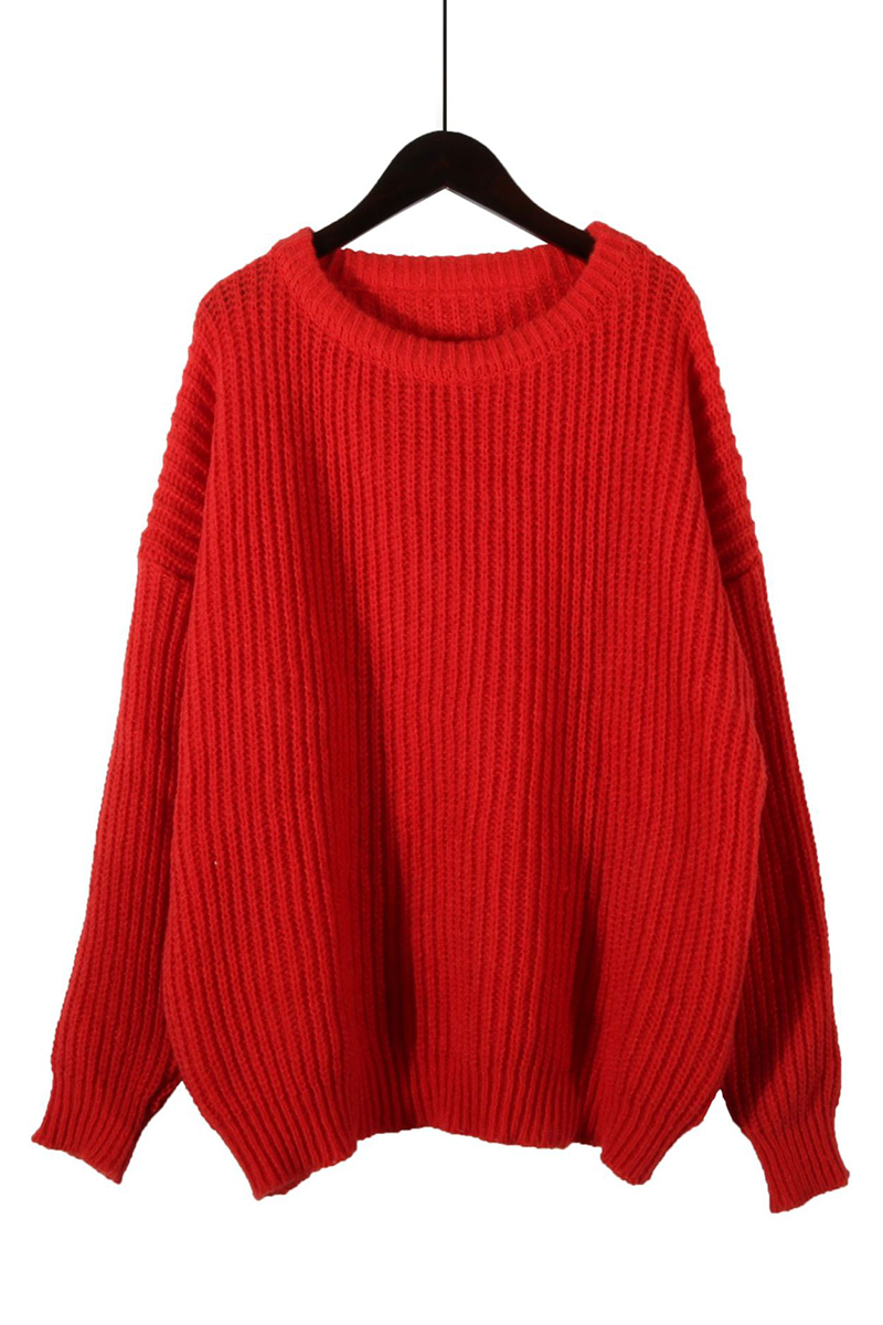 Flornana Casual Solid Color O-Neck Sweater for Everyday Wear