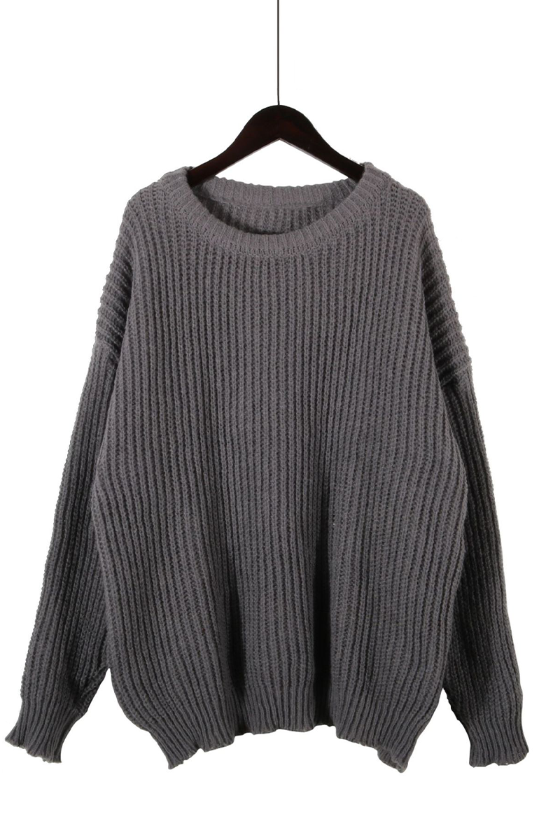 Flornana Casual Solid Color O-Neck Sweater for Everyday Wear