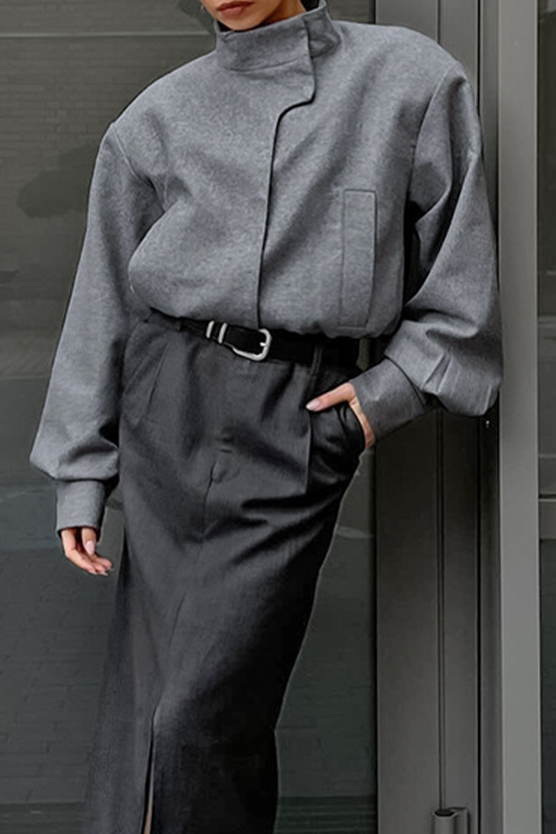 Bohonini Casual Mandarin Collar Blazer with Pocket Buttons