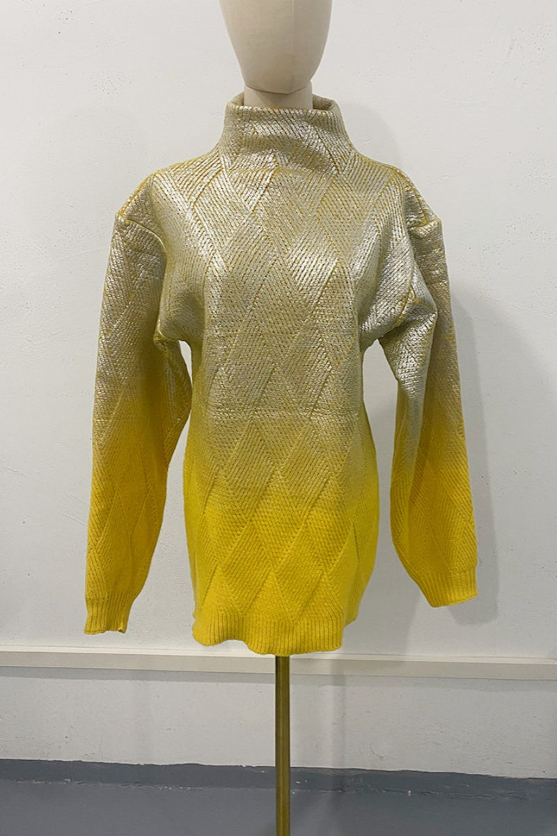Flornana Casual Gradient Turtleneck Sweater for Every Occasion