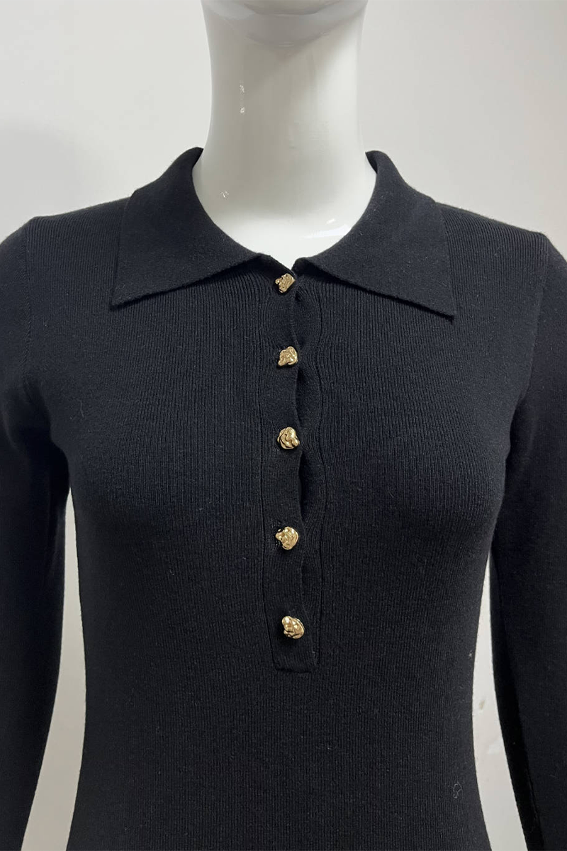 Elegant Ruffle Weave Contrast O Neck Waist Skirt Dresses - Fashionpara