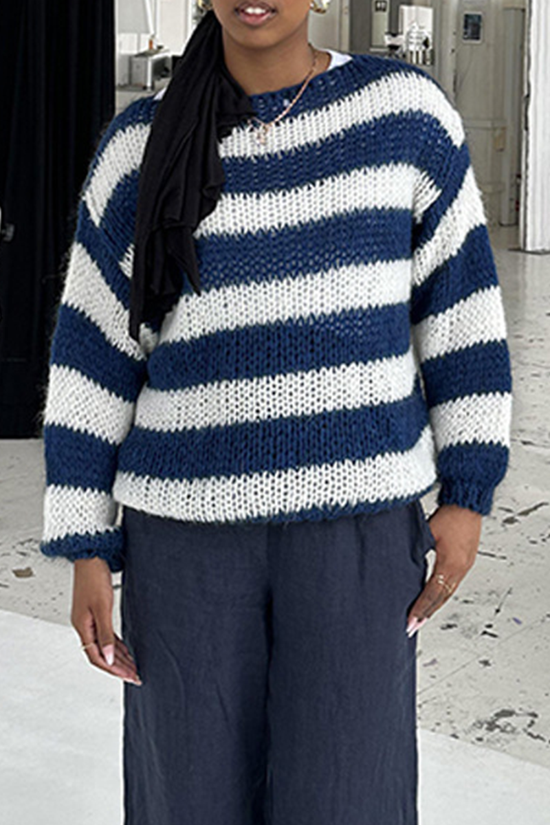 Bohonini Contrast Collar Casual Sweater in Four Colors