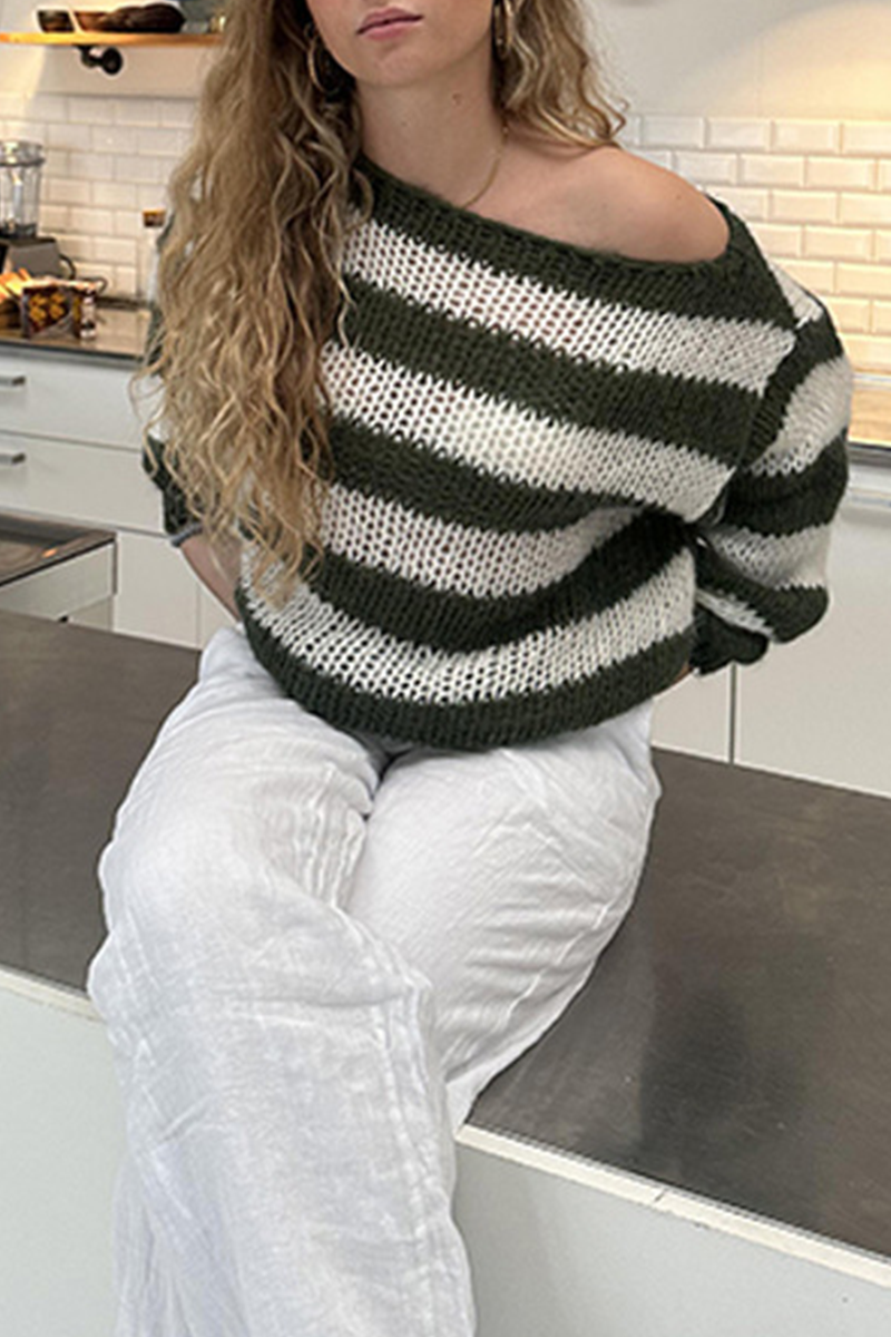 Bohonini Contrast Collar Casual Sweater in Four Colors