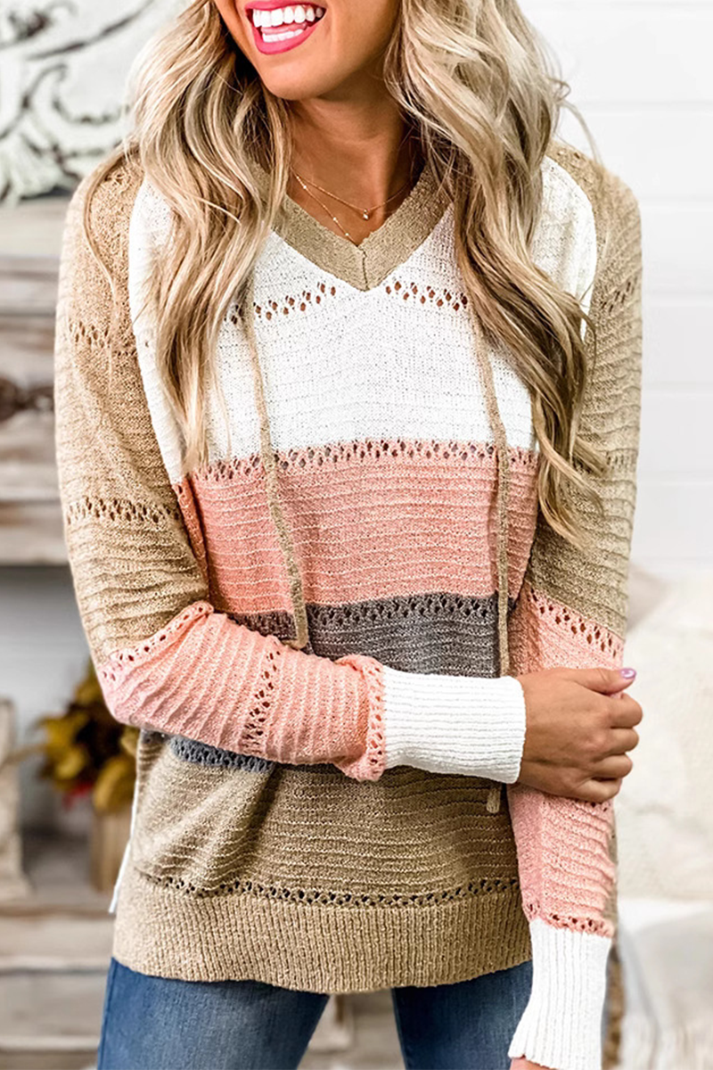 Bohonini Casual Stripe Weave Hooded Sweater for Everyday Wear