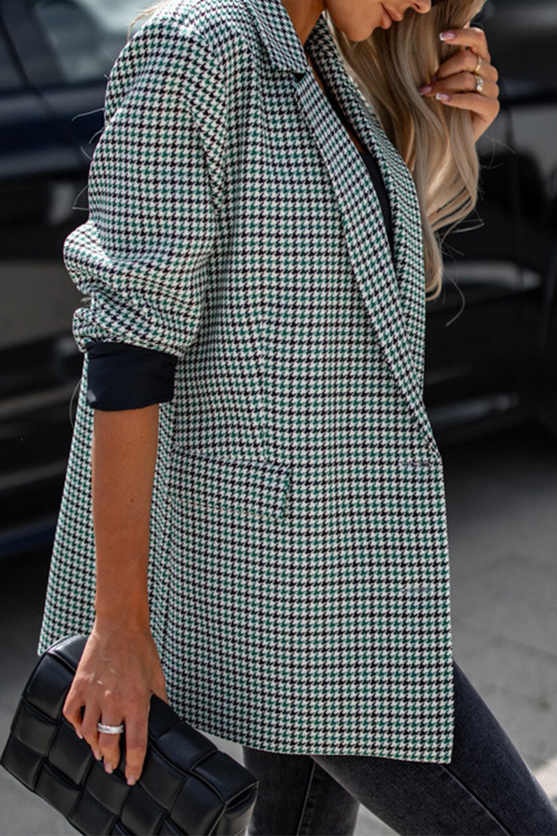 Bohonini Casual Plaid Turn-Back Collar Outerwear Jacket