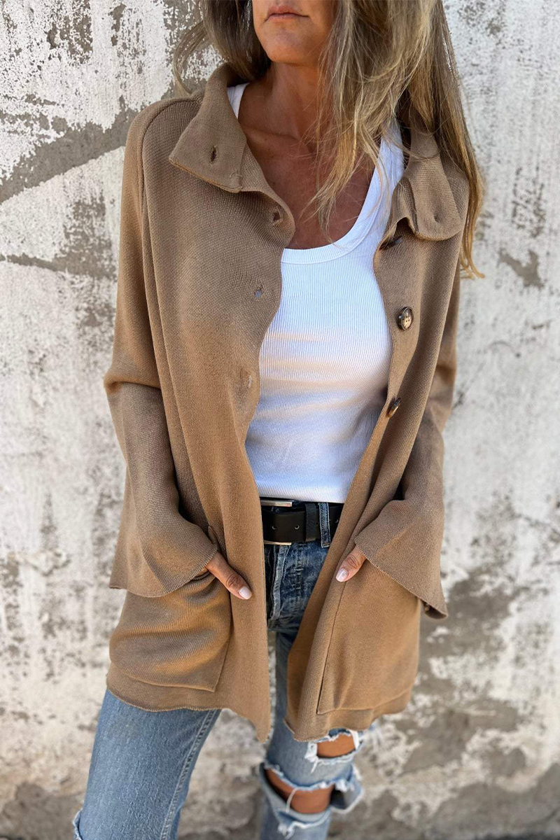 Bohonini Casual Knitted Jacket with Pocket and Collar Design