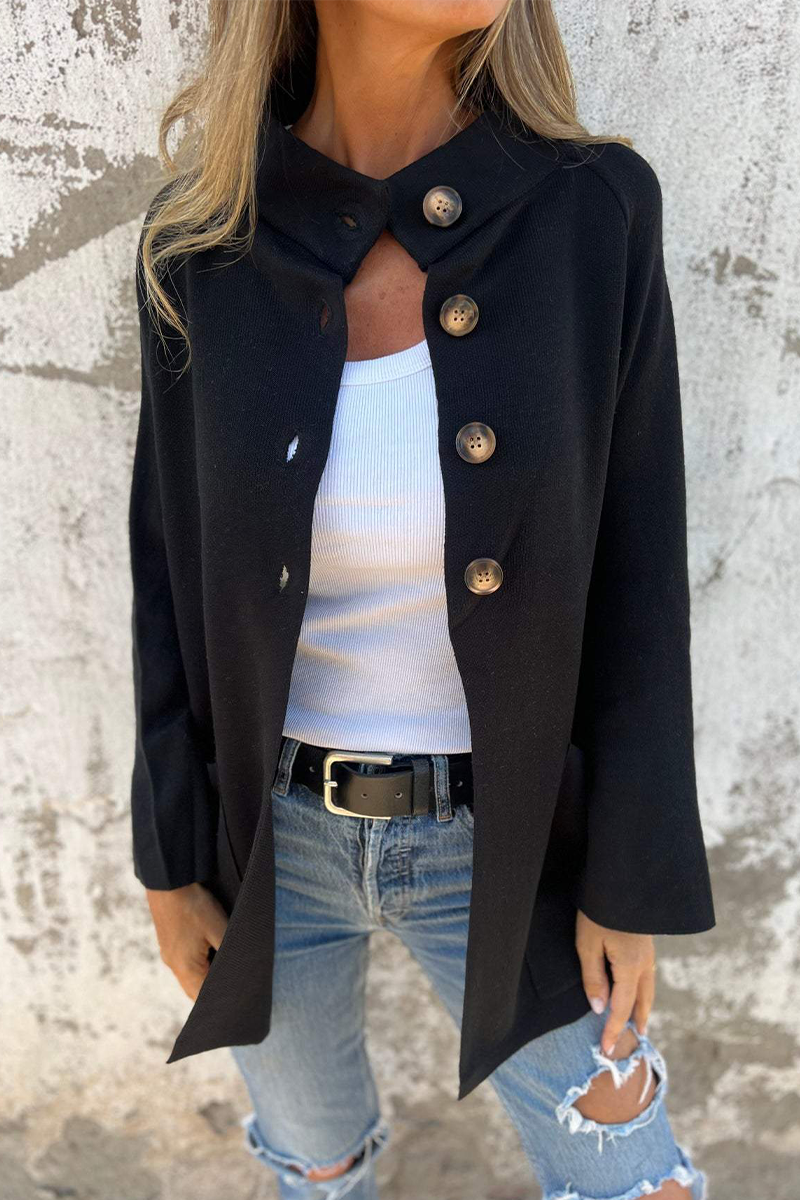 Bohonini Casual Knitted Jacket with Pocket and Collar Design