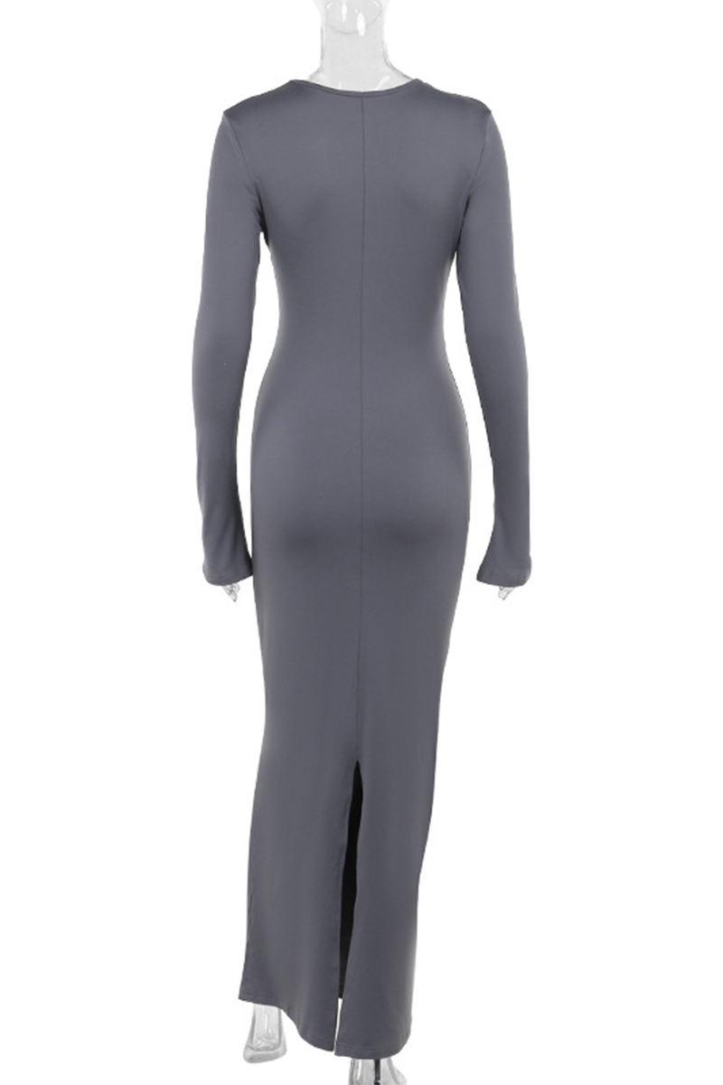 Elegant Ruched O Neck One Step Skirt Dresses - Fashionpara